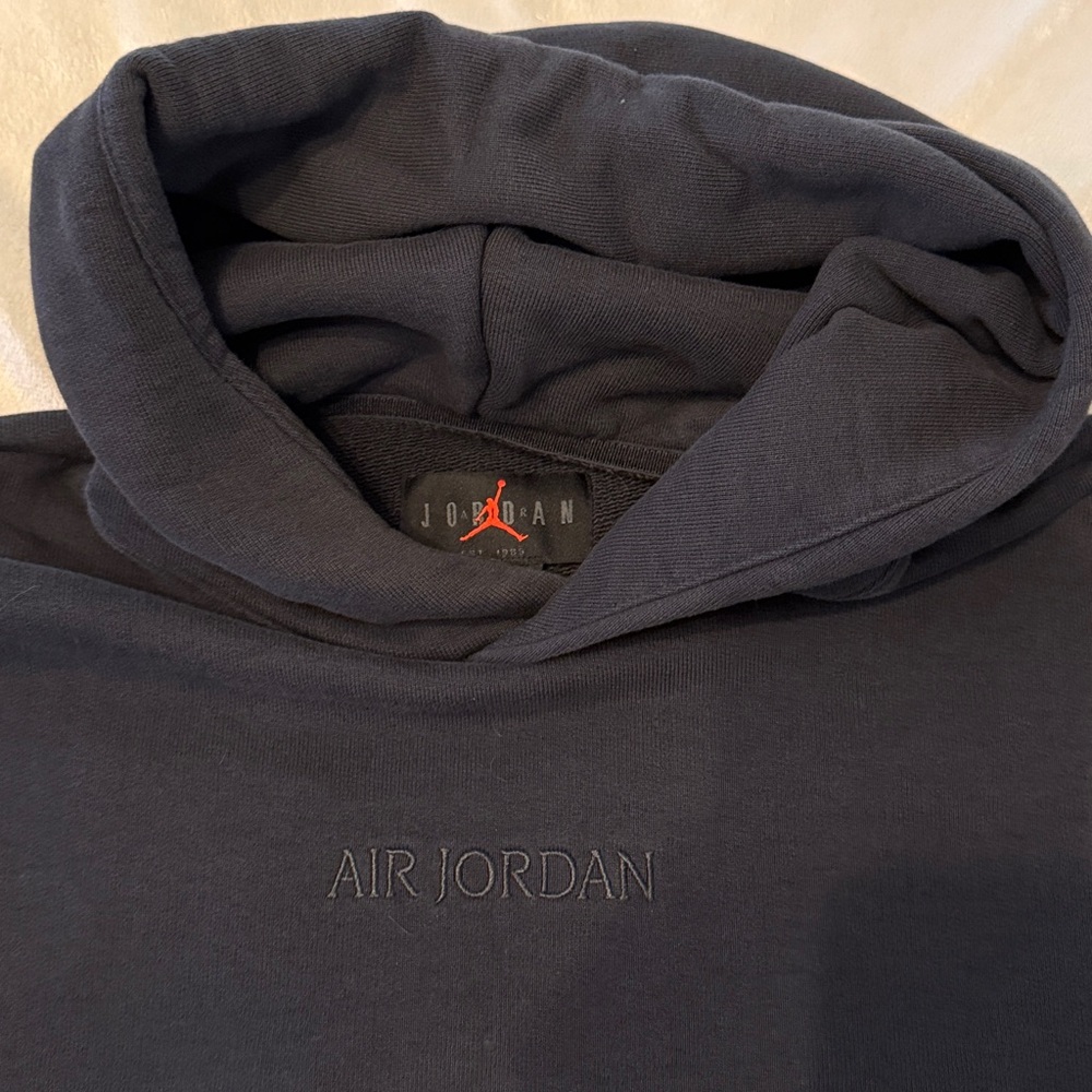 Jordan Black Air Jordan Embroidered Pullover Hoodie - Large